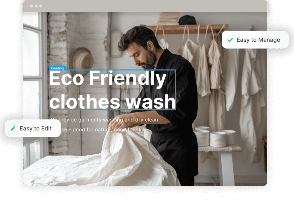 Image of a business man with website